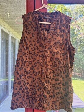 Banana Republic Brown Leopard-Print Sleeveless V-Neck Camisole